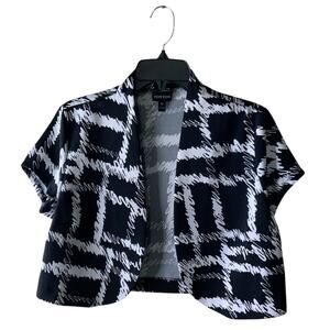 Voir Voir Bolero Cropped Top Women 10 Open Front Abstract Casual Shrug